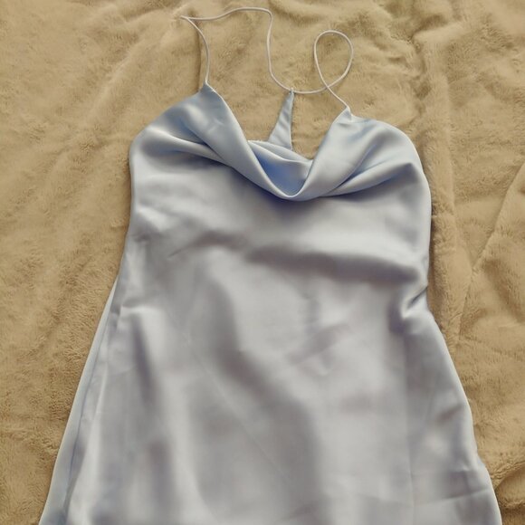 BRAND NEW Hello Molly baby blue satin mini dress size S/ US 4 - Picture 9 of 15